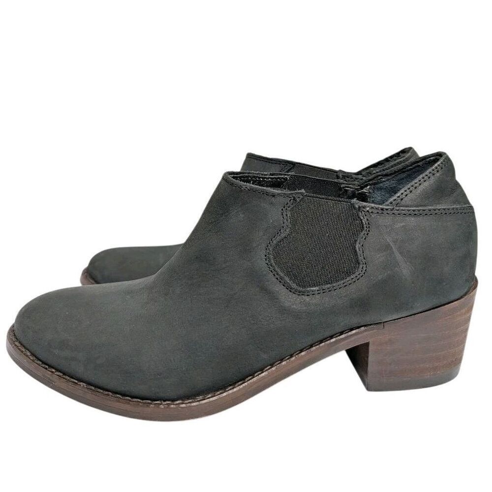 Wolverine Alice Black Leather low Ankle Bootie Slip On Womens 6.5 - Picture 2 of 8
